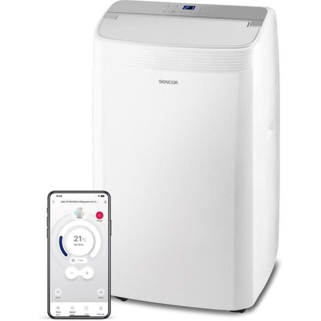 Climatiseur mobile Sencor SAC MT9078CH 9000 BTU Wi-Fi 5 modes jusqu'à 35 m²
